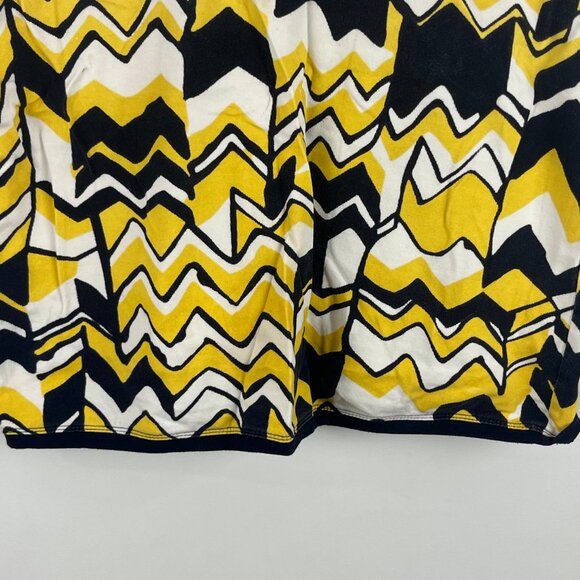 BNW Bianca Nygard Weekend Top Blouse Size 12 Black Yellow Sleeveless V Neck Stre - Picture 4 of 9